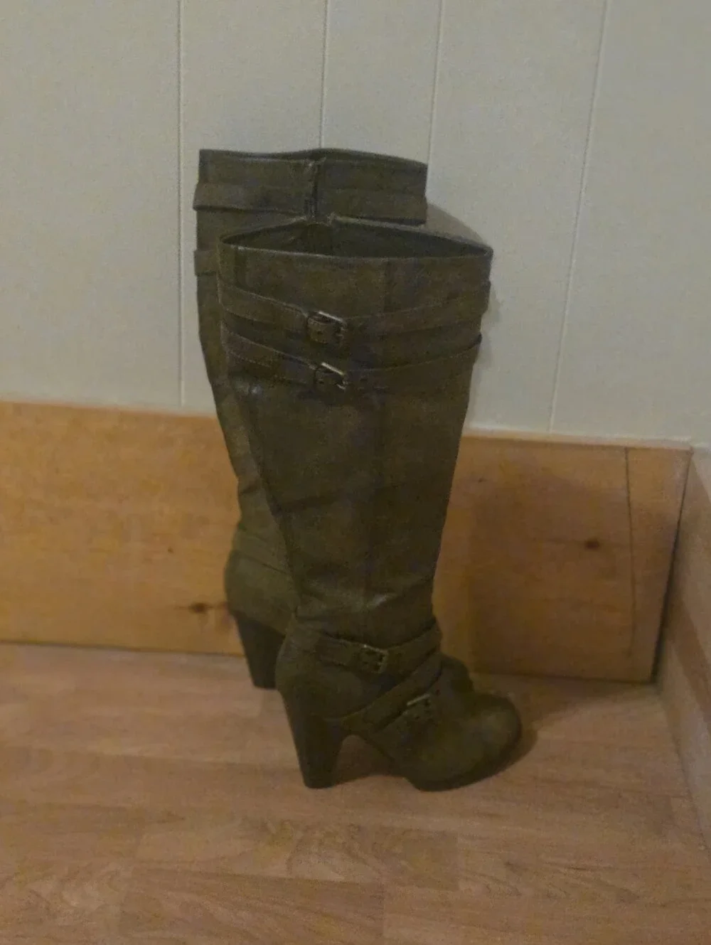 JustFab Olive Over-the-Knee Buckle Boots